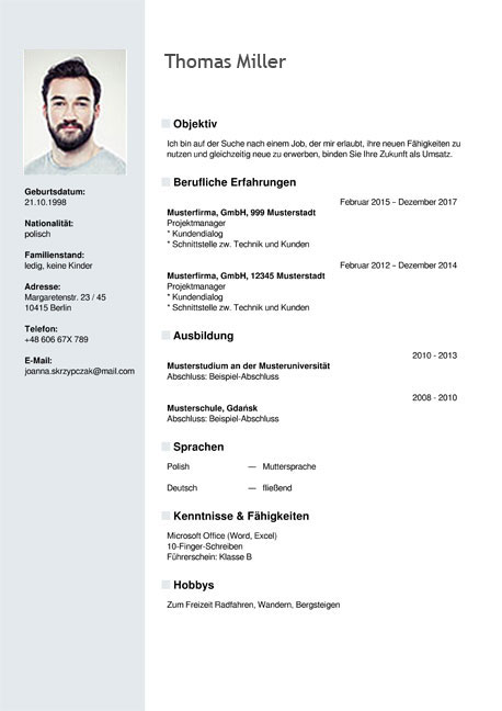 German Resume Templates Grude Interpretomics Co